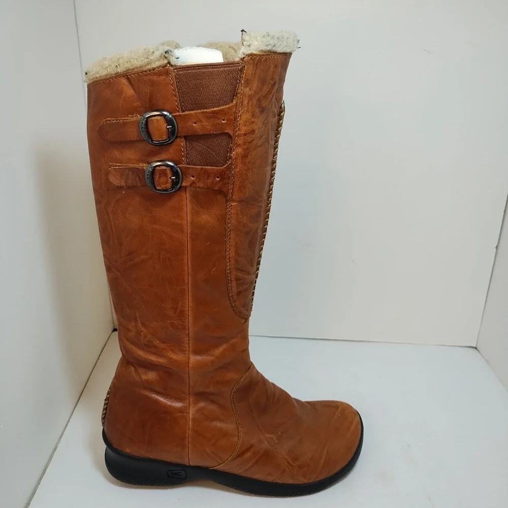 Keen Bern Baby Womens 6 Waterproof Brown Leather Knee High Lined Riding‎ Boots